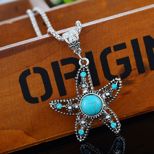 TURQUOISE SEA STAR - NECKLACE Just one piece in stock!