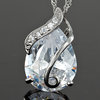 NECKLACE TEAR OF AN ANGEL (White-Topas)  25mm pendant
