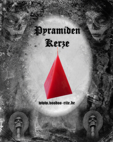 PYRAMID-CANDLE (RED - LOVE DRAWING) ca 90mm - Anointed, sacred & ready to use!