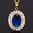 NECKLACE BLUE MYSTERY (pendant decorated with beautiful rhinestones)