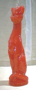 FIGURE CANDLE (RED CAT) ca. 18cm