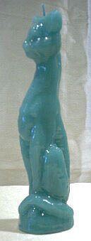 FIGURE CANDLE (GREEN CAT) ca. 18cm