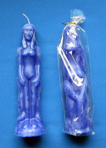 FIGURE CANDLE (WOMAN - BLUE) ca. 19cm