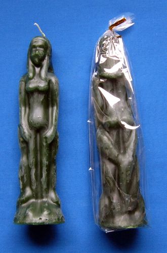 FIGURE CANDLE (WOMAN - GREEN) ca. 19cm